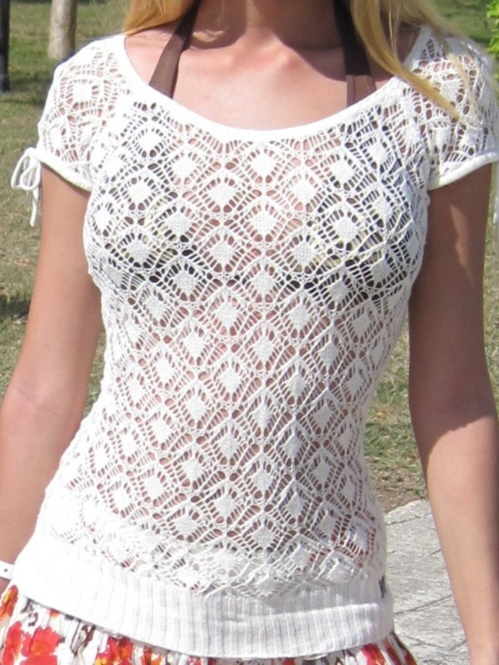 Groggy crochet top in cream